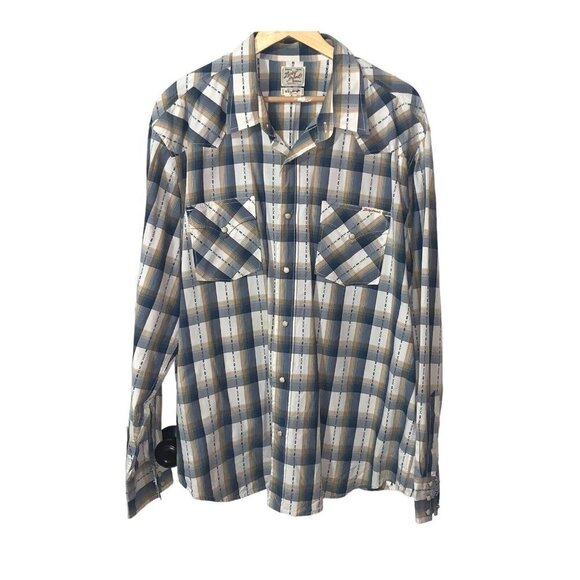 Lucky Brand Other - Lucky Brand Western Wear Long Sleeve Plaid Pearl Snap Buttons Shirt Sz XX Large